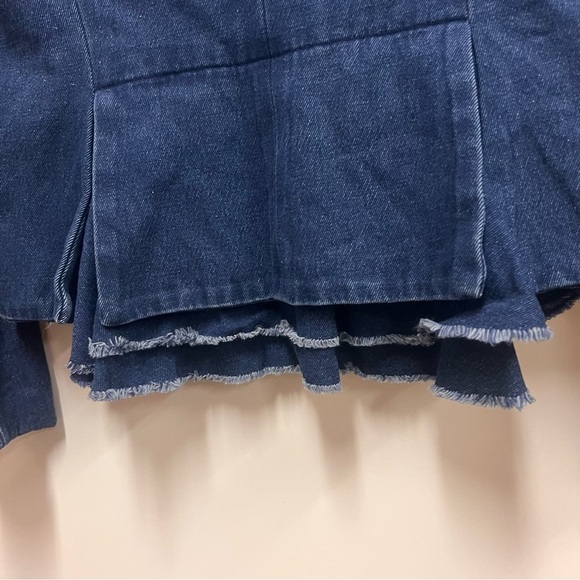 RACHEL Rachel Roy Denim Peplum Style Two Button Blazer size small - Picture 7 of 13